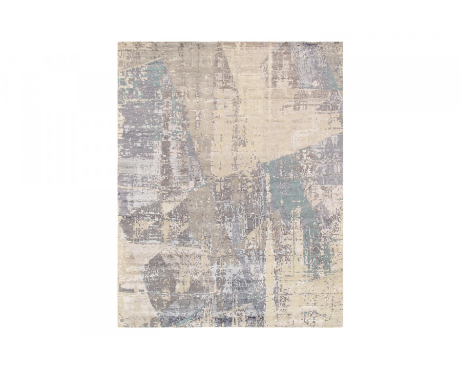 Pasargad Modern Collection Hand-Knotted Gray Bamboo Silk and Wool Area Rug (BC-1179WH 8X10) - 96'' x 121''