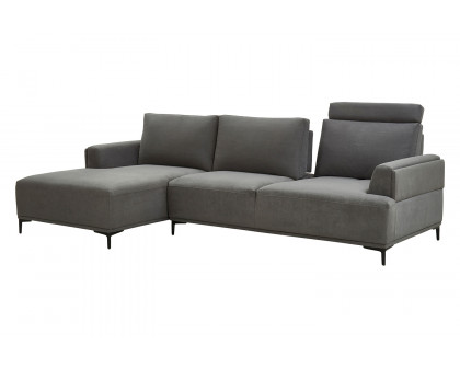 Pasargad Modern Lucca Sectional Sofa with Push Back Functional, Left Facing Chaise Gray Color