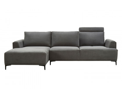 Pasargad Modern Lucca Sectional Sofa with Push Back Functional, Left Facing Chaise Gray Color