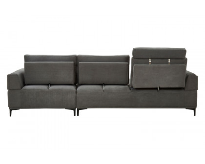 Pasargad Modern Lucca Sectional Sofa with Push Back Functional, Left Facing Chaise Gray Color