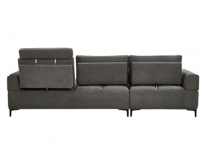 Pasargad Modern Lucca Sectional Sofa with Push Back Functional, Right Facing Chaise Gray Color