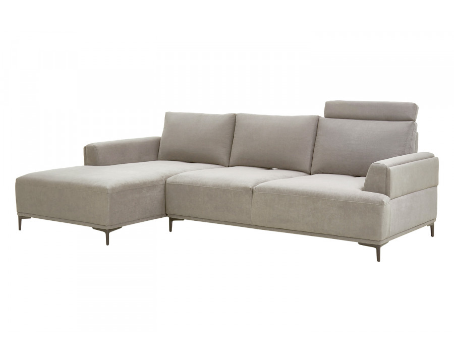 Pasargad Modern Lucca Sectional Sofa with Push Back Functional, Left Facing Chaise Beige Color