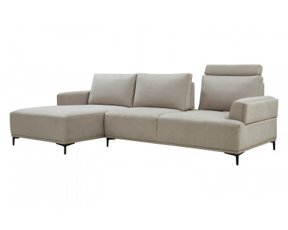 Pasargad Modern Lucca Sectional Sofa with Push Back Functional, Left Facing Chaise Beige Color