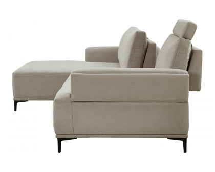 Pasargad Modern Lucca Sectional Sofa with Push Back Functional, Left Facing Chaise Beige Color