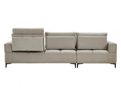 Pasargad Modern Lucca Sectional Sofa with Push Back Functional, Left Facing Chaise Beige Color