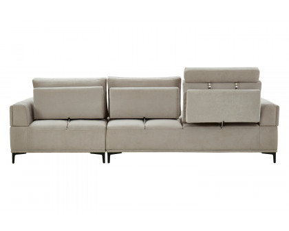 Pasargad Modern Lucca Sectional Sofa with Push Back Functional, Right Facing Chaise Beige Color