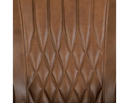 Pasargad - Harrison Upholstered Wing Chair in Brown, Leather