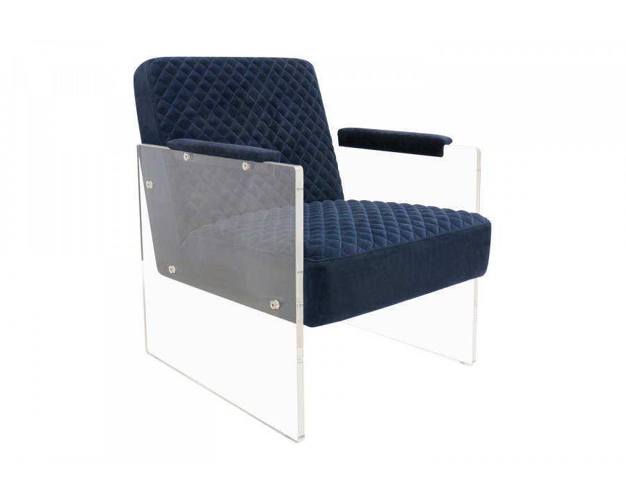 Pasargad - Tribecca Collection Acrylic and Velvet Accentchair