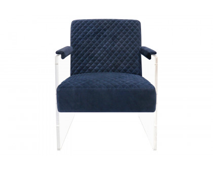 Pasargad™ Tribecca Collection Acrylic and Velvet Accentchair