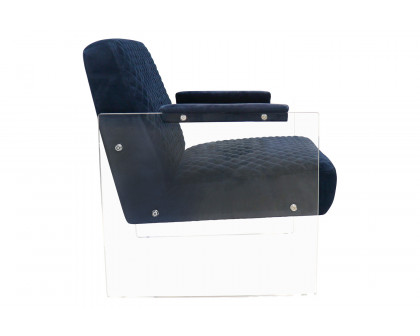 Pasargad™ Tribecca Collection Acrylic and Velvet Accentchair