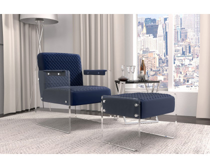 Pasargad™ Tribecca Collection Acrylic and Velvet Accentchair