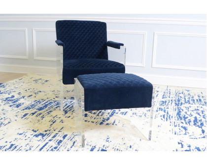 Pasargad™ Tribecca Collection Acrylic and Velvet Accentchair