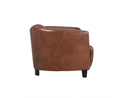 Pasargad - Madison Upholstered Armchair in Brown, Leather