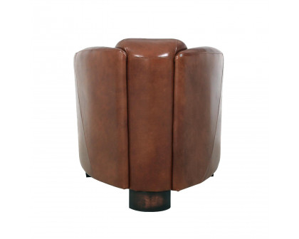 Pasargad - Madison Upholstered Armchair in Brown, Leather