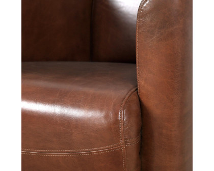 Pasargad - Madison Upholstered Armchair in Brown, Leather