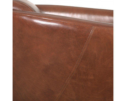 Pasargad - Madison Upholstered Armchair in Brown, Leather