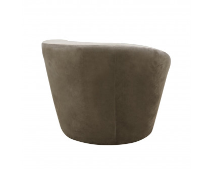 Pasargad - Cortina Crescent Barrel Chair in Mocha/Black, Velvet