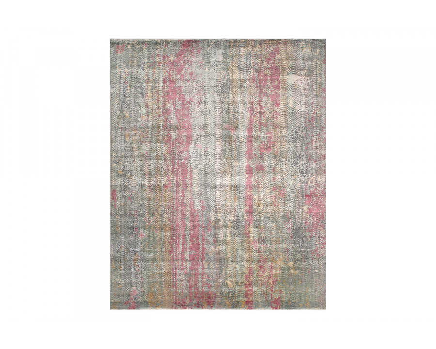 Pasargad Modern Collection Hand-Knotted Bamboo Silk and Wool Area Rug (GEM-6) - 121'' x 166''