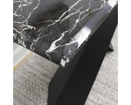 Pasargad - Luxe Rectangular Console Table in Black, Faux Marble