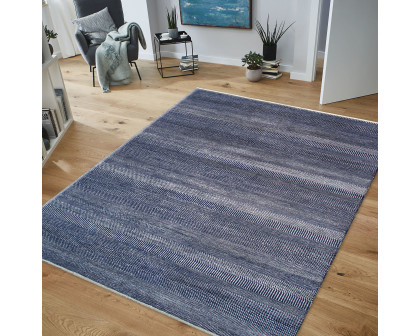 Pasargad Transitiona Collection Fine Bamboo Silk/Wool Area Rug - Navy, 70" x 114" (GRASS-NVY 6x10)