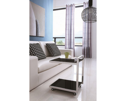 Pasargad - Luxe Collection Glass and Steel Serving Table