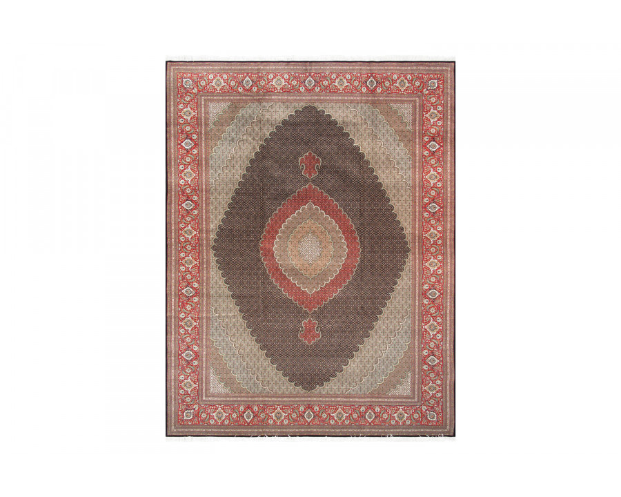 Pasargad Tabriz Collection Hand-Knotted Silk and Wool Area Rug (MAHI 10X13) - 119'' x 159''