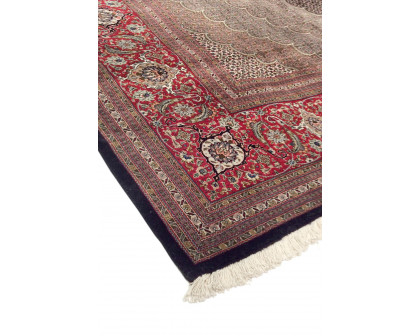 Pasargad Tabriz Collection Hand-Knotted Silk and Wool Area Rug (MAHI 10X13) - 119'' x 159''