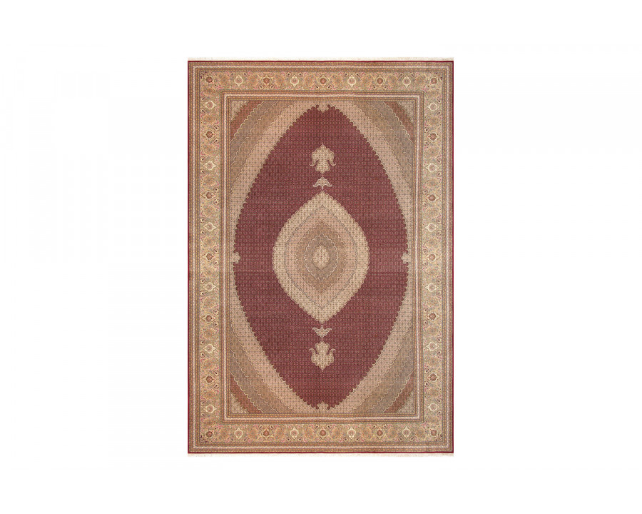 Pasargad Tabriz Collection Hand-Knotted Silk and Wool Area Rug (MAHI 11X17) - 136'' x 199''