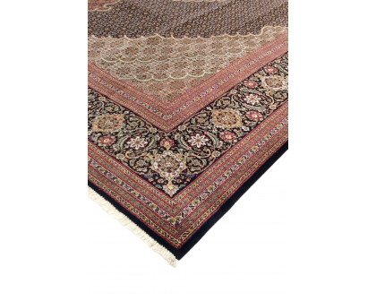 Pasargad Tabriz Collection Hand-Knotted Silk and Wool Area Rug (MAHI 8X10) - 99'' x 118''