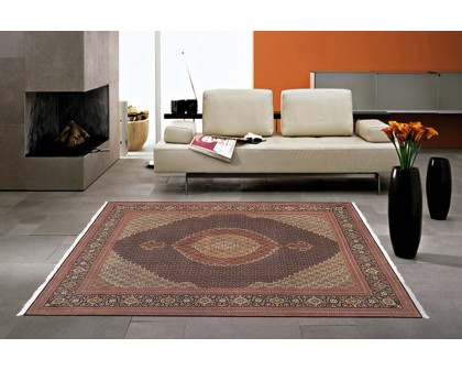 Pasargad Tabriz Collection Hand-Knotted Silk and Wool Area Rug (MAHI 8X10) - 99'' x 118''