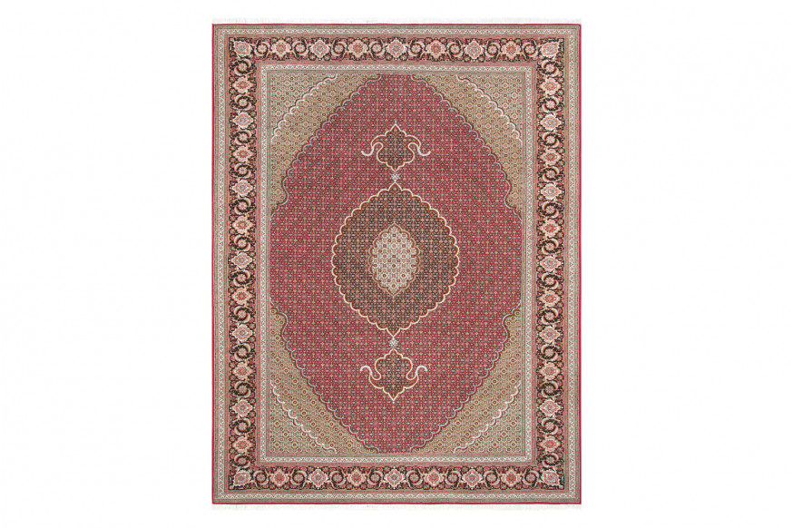 Pasargad™ Tabriz Collection Hand-Knotted Silk and Wool Area Rug (MAHI RED 7X10) - 79'' x 117''