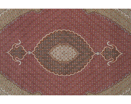 Pasargad™ Tabriz Collection Hand-Knotted Silk and Wool Area Rug (MAHI RED 7X10) - 79'' x 117''