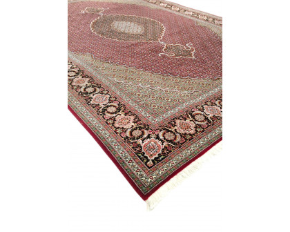 Pasargad™ Tabriz Collection Hand-Knotted Silk and Wool Area Rug (MAHI RED 7X10) - 79'' x 117''