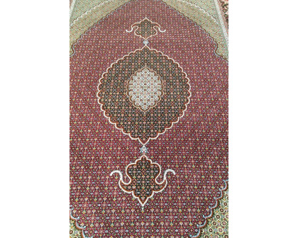 Pasargad™ Tabriz Collection Hand-Knotted Silk and Wool Area Rug (MAHI RED 7X10) - 79'' x 117''