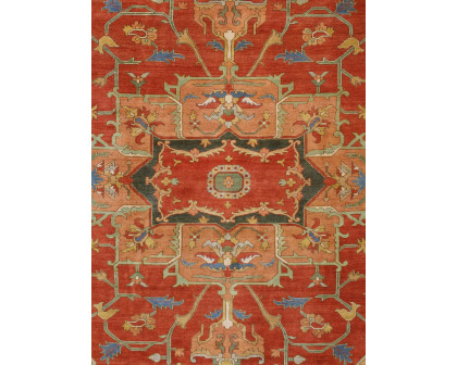 Pasargad Serapi Collection Hand-Knotted Wool Area Rug - Rust, 143" x 144" (P-2 12x12)