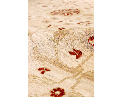 Pasargad Nomad Art Collection Hand-Knotted Lamb's Wool Area Rug (P-20 IVORY 9X12) - 111'' x 146''