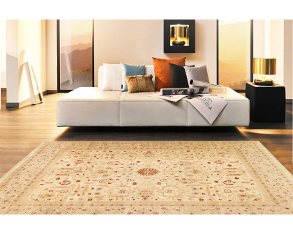 Pasargad Nomad Art Collection Hand-Knotted Lamb's Wool Area Rug (P-20 IVORY 9X12) - 111'' x 146''