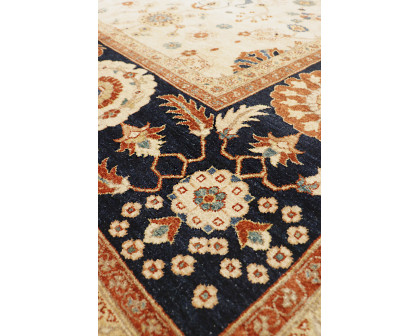 Pasargad Melody Collection Hand-Knotted Lamb's Wool Area Rug - Ivory/Navy, 144" x 212" (P-42 12X18)