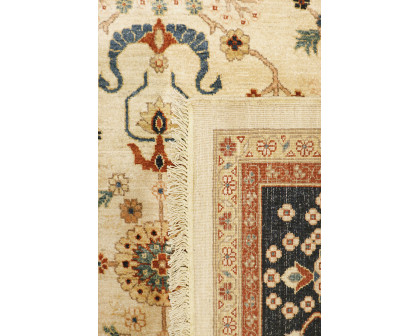 Pasargad Melody Collection Hand-Knotted Lamb's Wool Area Rug - Ivory/Navy, 144" x 212" (P-42 12X18)