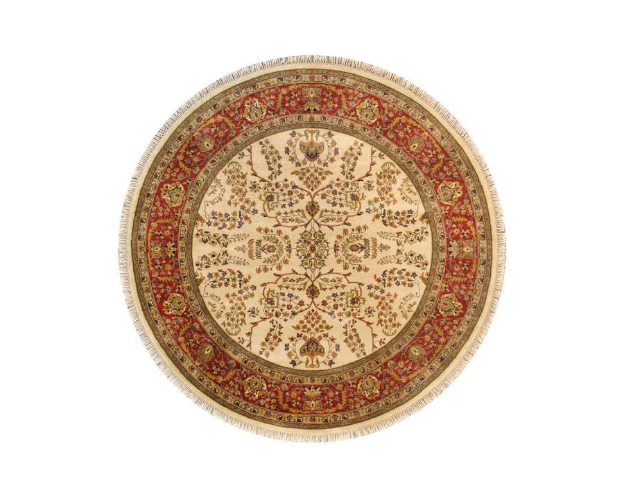 Pasargad Sarouk Collection Hand-Knotted Lamb's Wool Area Rug (P-425 RND 8X8) - 97'' x 97''