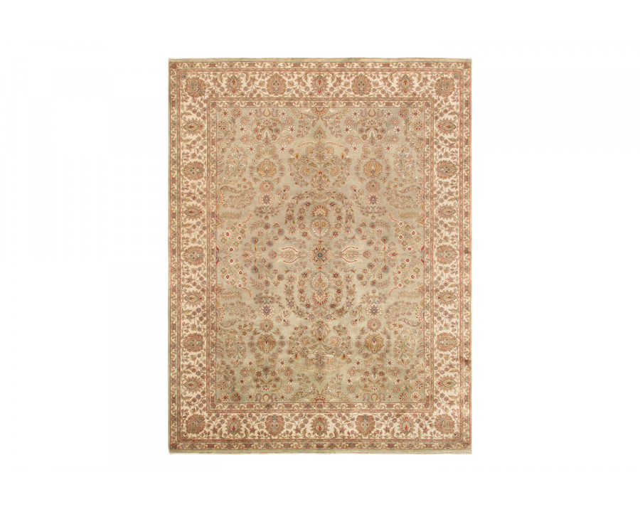 Pasargad - Tabriz Collection Hand-Knotted Lamb's Wool Area Rug P-501 S.GREEN