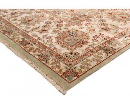 Pasargad Tabriz Collection Hand-Knotted Lamb's Wool Area Rug (P-501 S.GREEN 8X10) - 94'' x 118''