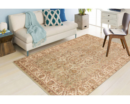 Pasargad Tabriz Collection Hand-Knotted Lamb's Wool Area Rug (P-501 S.GREEN 8X10) - 94'' x 118''