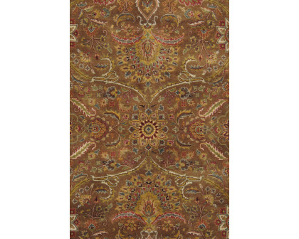 Pasargad Tabriz Collection Hand-Knotted Lamb's Wool Area Rug (P-701 M.BROWN 9X12) - 108'' x 143''