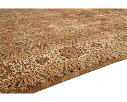 Pasargad Tabriz Collection Hand-Knotted Lamb's Wool Area Rug (P-701 M.BROWN 9X12) - 108'' x 143''