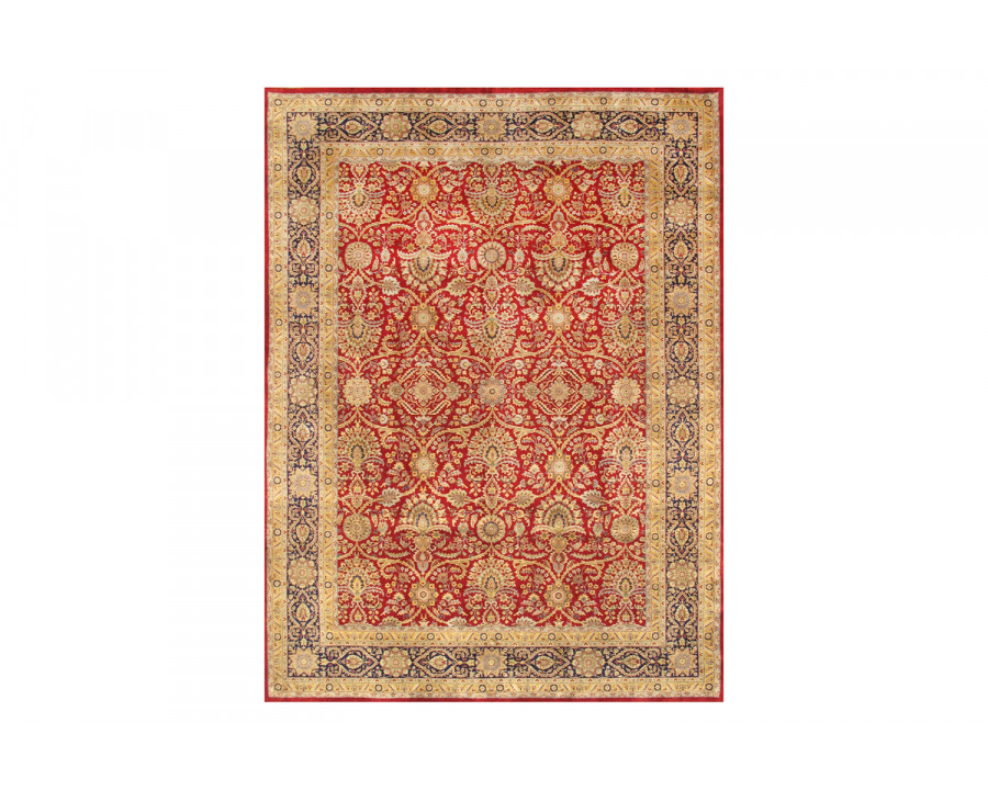 Pasargad Tabriz Collection Hand-Knotted Lamb's Wool Area Rug (P-701 RED 9X12) - 105'' x 142''