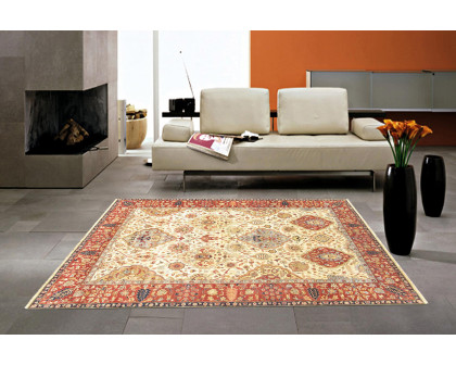 Pasargad Kerman Collection Hand-Knotted Lamb's Wool Area Rug (P-LAVAR IVO 9X12) - 108'' x 142''