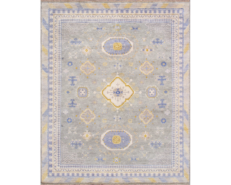 Pasargad - Khotan Collection Hand-Knotted Wool Area Rug in L. Blue, 97" x 120" (PA-26C 8x10)