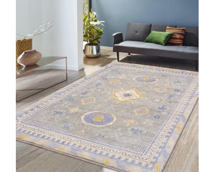 Pasargad - Khotan Collection Hand-Knotted Wool Area Rug in L. Blue, 97" x 120" (PA-26C 8x10)