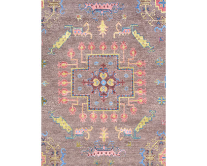 Pasargad - Khotan Collection Hand-Knotted Wool Area Rug in Gray/Rose, 121" x 168" (PA-28A 10x14)